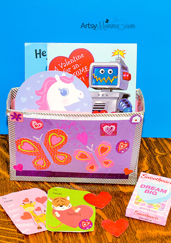 Recycled Box Valentine Holder Craft for Kids