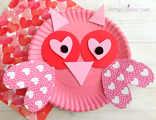 Super Sweet Paper Plate Valentine's Day Owl Craft 