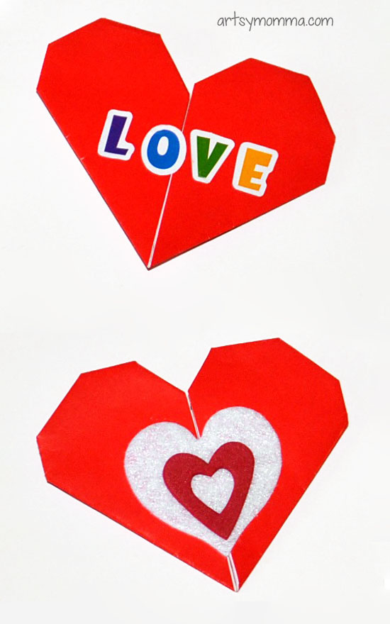 DIY Valentine's Day Origami Heart Bookmarks