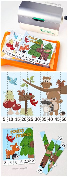 Forest or Woodland Animals Theme for Preschool or Kindergarten: Make skip counting by 2 & 5 fun with these free printable puzzles!