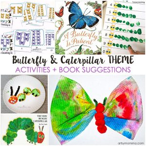 Caterpillar and Butterfly Book Theme including crafts & activities