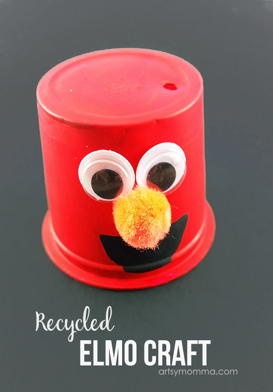 Recycled Elmo K Cup Craft for Kids to Play With