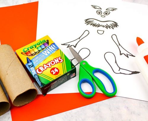 Recycled Cardboard Tube Lorax Craft with Printable Template - Artsy Momma