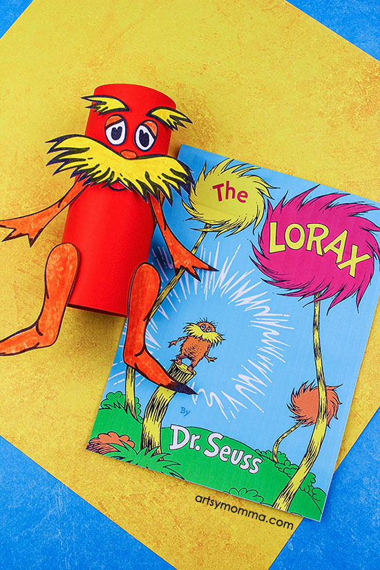 Celebrate Read Across America or Earth Day with a Fun Recycled Cardboard Tube Lorax Craft & The Lorax Book