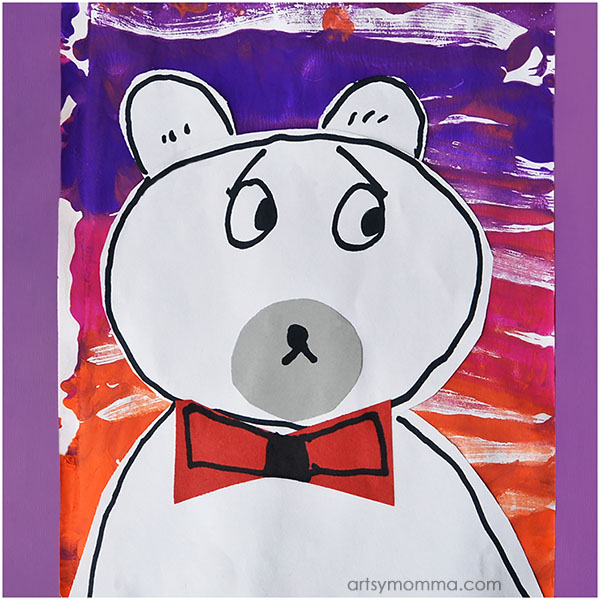 Polar Bear Collage Art - Winter Mixed Media Project for 1st Graders