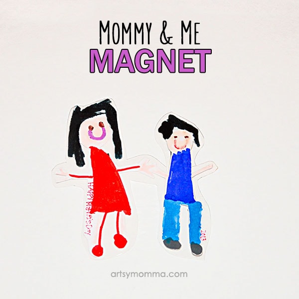 Laminated Mommy & Me Magnet Craft - Handmade Gift Idea for Mother's Day