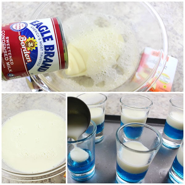 How to make white Jell-o layer using Know unflavored gelatin and condensed milk