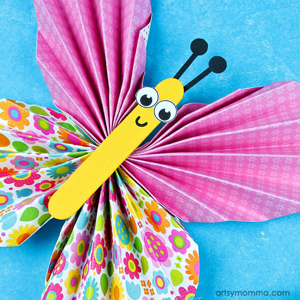 Adorable Accordion Folded Paper Butterflies Craft for Tweens