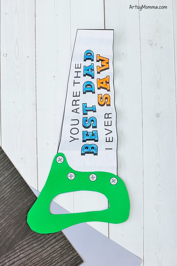 Accordian Folded Saw Card - Perfect for the 'Mr. Fix-it' Dads