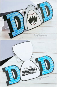 DAD Card with Printable Shark Template &amp; Fun Shark Saying