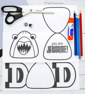 DAD Card with Printable Shark Template &amp; Fun Shark Saying