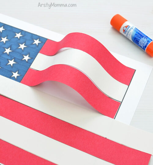 Printable American Flag Craft Project Easy 3D Paper Art for Kids!