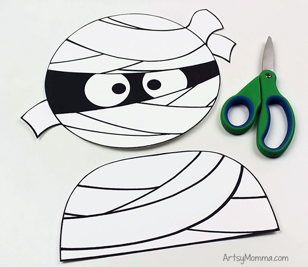 Cut and Paste Mummy Craft Pieces