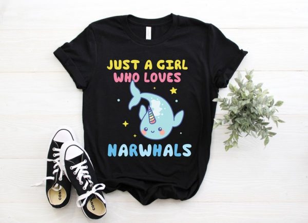 Girl Who Loves Narwhals Shirt