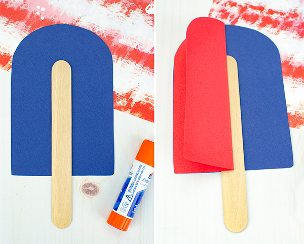 folded popsicle shapes glue to jumbo craft stick