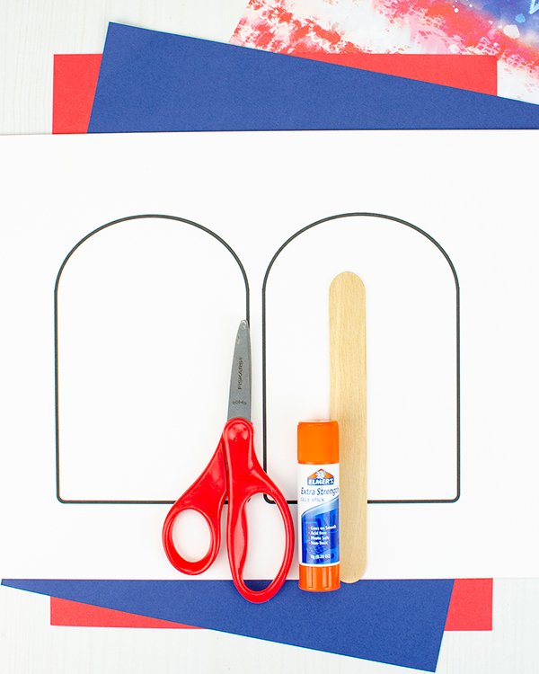 Popsicle Template, Scissors, Gluestick, Jumbo Popsicle Stick, Construction Paper
