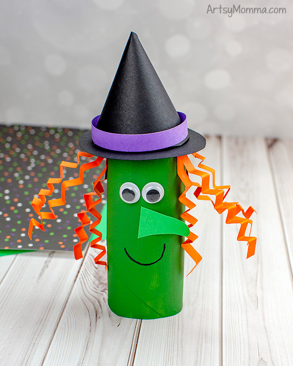 Recycled TP Tube Witch Craft for Halloween