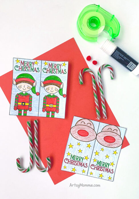 Fun Candy Cane Party Favor Gifts to Print and Color - Artsy Momma