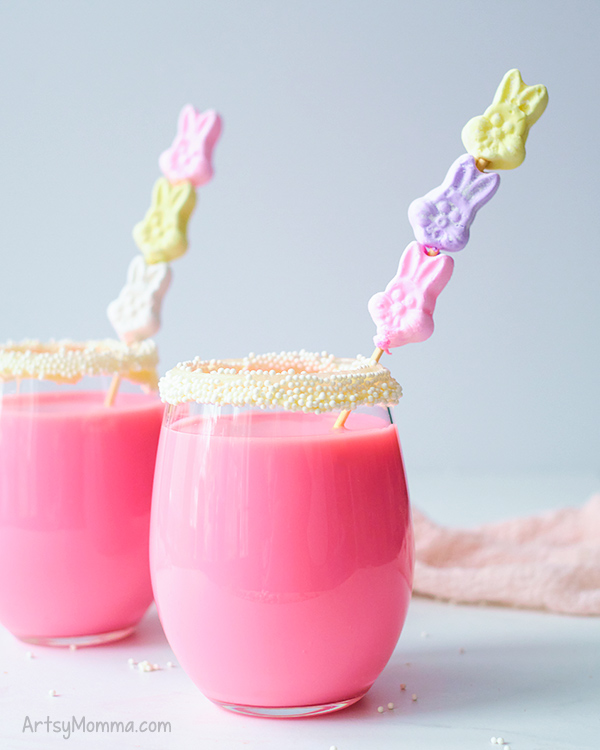 Easter Drink for Kids with Bunny Marshmallows