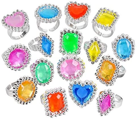 Novelty Plastic Jewel Rings in different designs